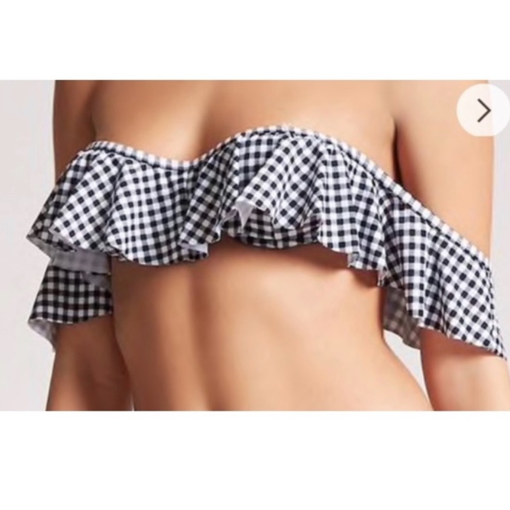 Forever 21 gingham off the shoulder top
